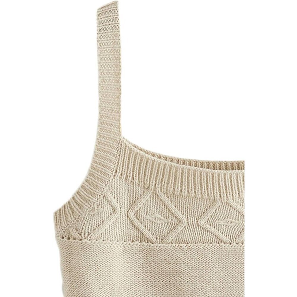 Women's Knit Crop Tank Top Sleeveless Solid Medium Summer Casual Comfortable - Picture 5 of 6